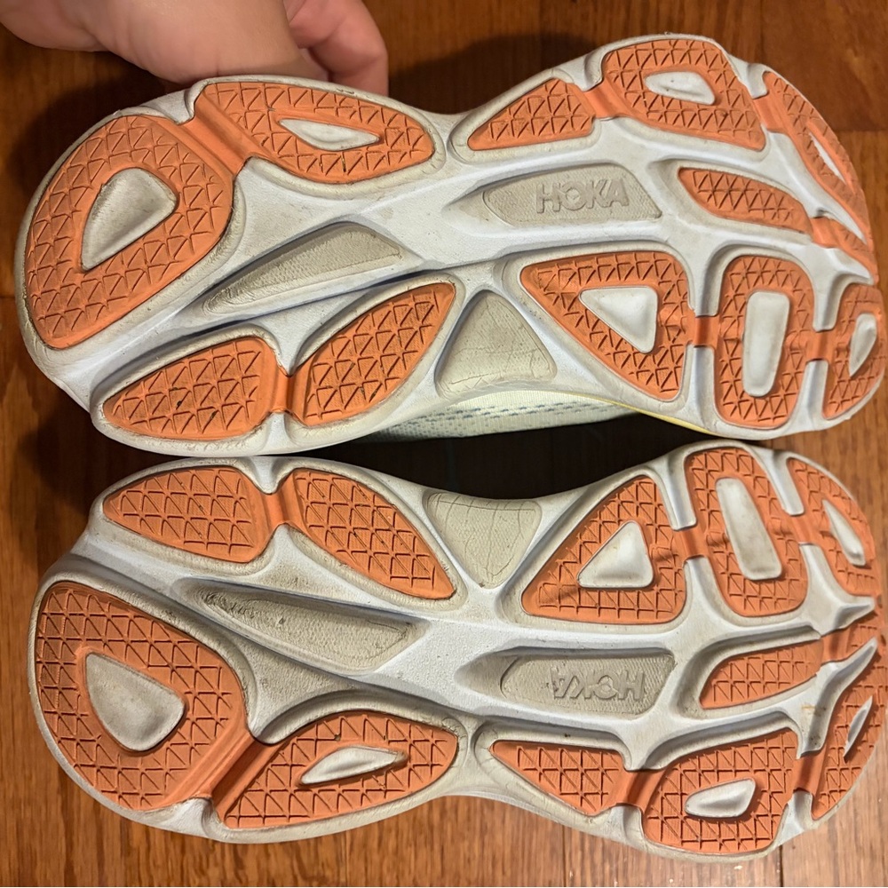 Hoka Women's Light Blue and Yellow Athletic Running Shoes - Picture 9 of 10